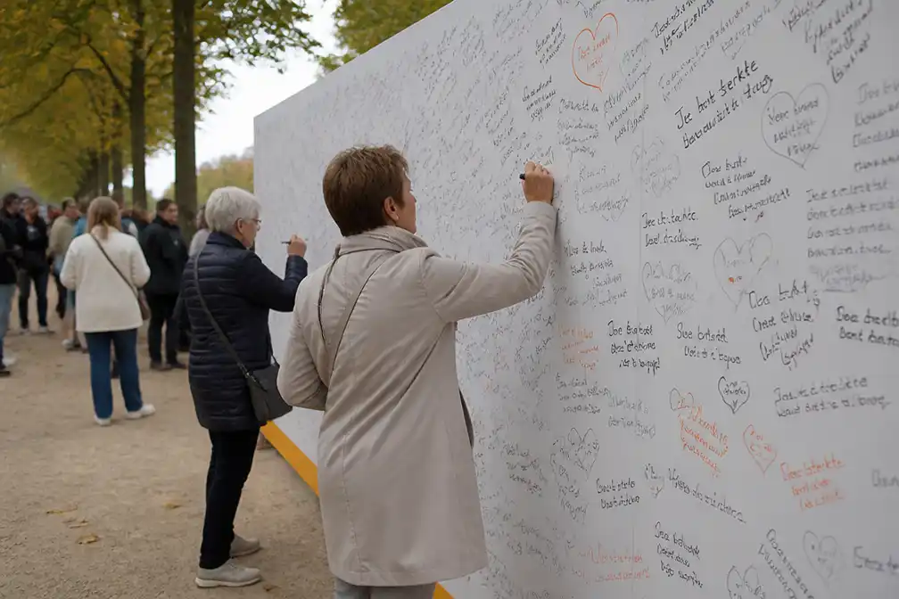 Kom op tegen Kanker plaatst Steunmuur voor kankerpatiënten in Brugge