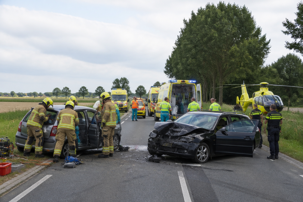 Vijf personen betrokken bij botsing bij Terneuzen, één bekneld