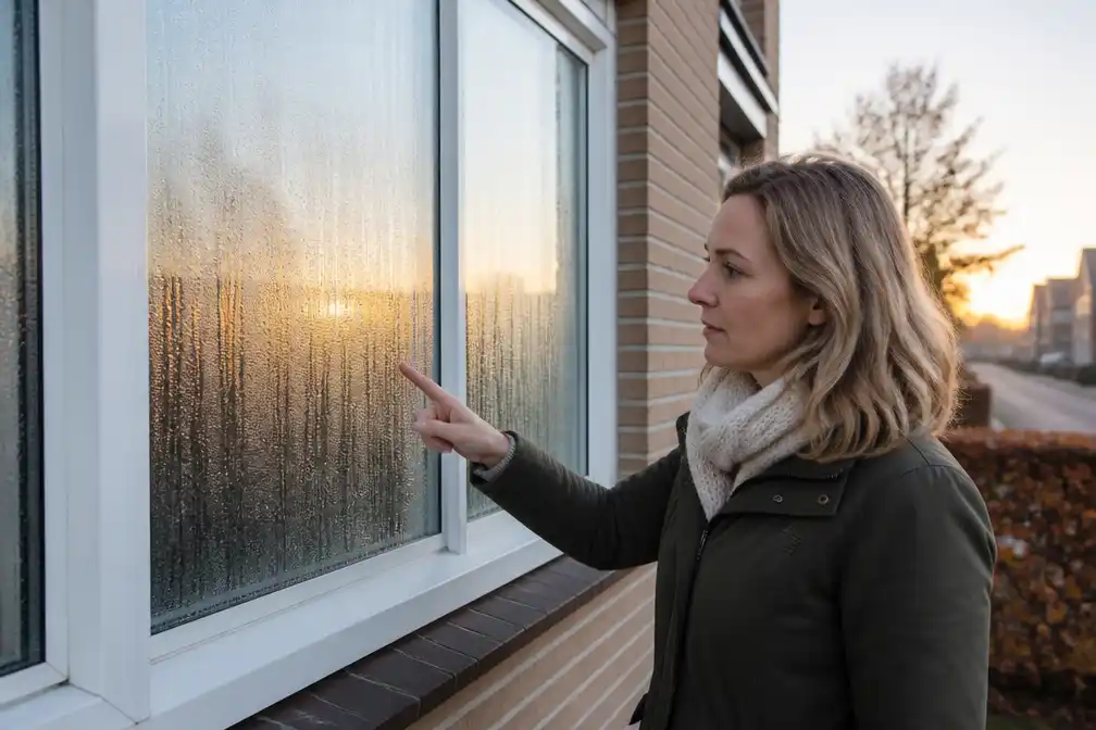 Beslagen ramen aan de buitenkant zijn juist een goed teken bij temperaturen van 7 tot 16 graden