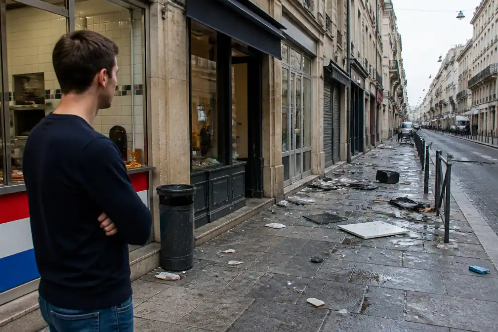 Hollandse snackbar in Bordeaux overleeft rellen nipt: straat geplunderd en vernield