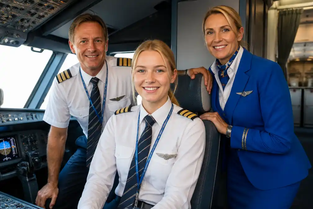 KLM-piloot Zoë de Bruijn (22) vliegt soms met vader in de cockpit en moeder in de cabine