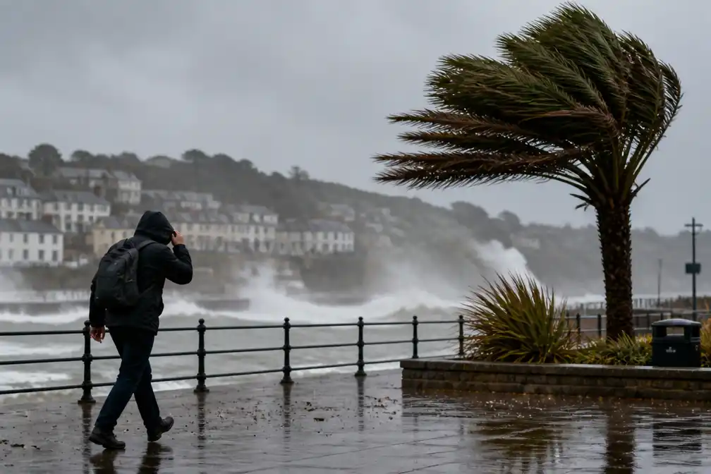 Storm Austen, eerste storm van het seizoen, brengt tot 110 km/u en zware regen naar VK