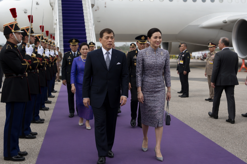Thais koningspaar arriveert in Frankrijk weken na dood prinses