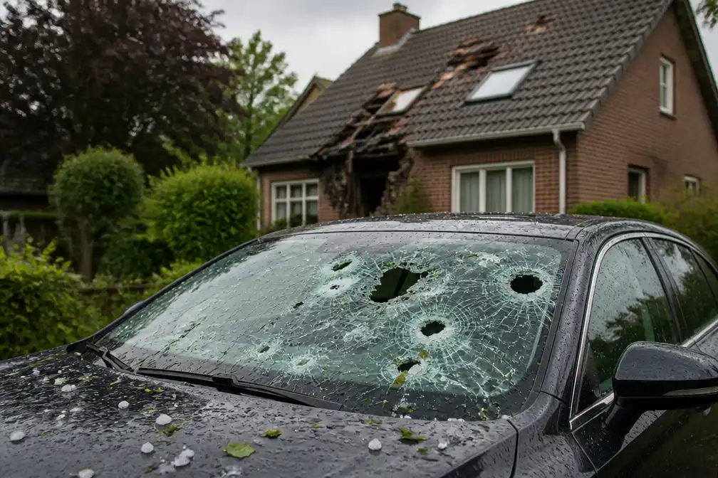 Verzekeraars melden sterke toename claims door bliksem- en hagelschade