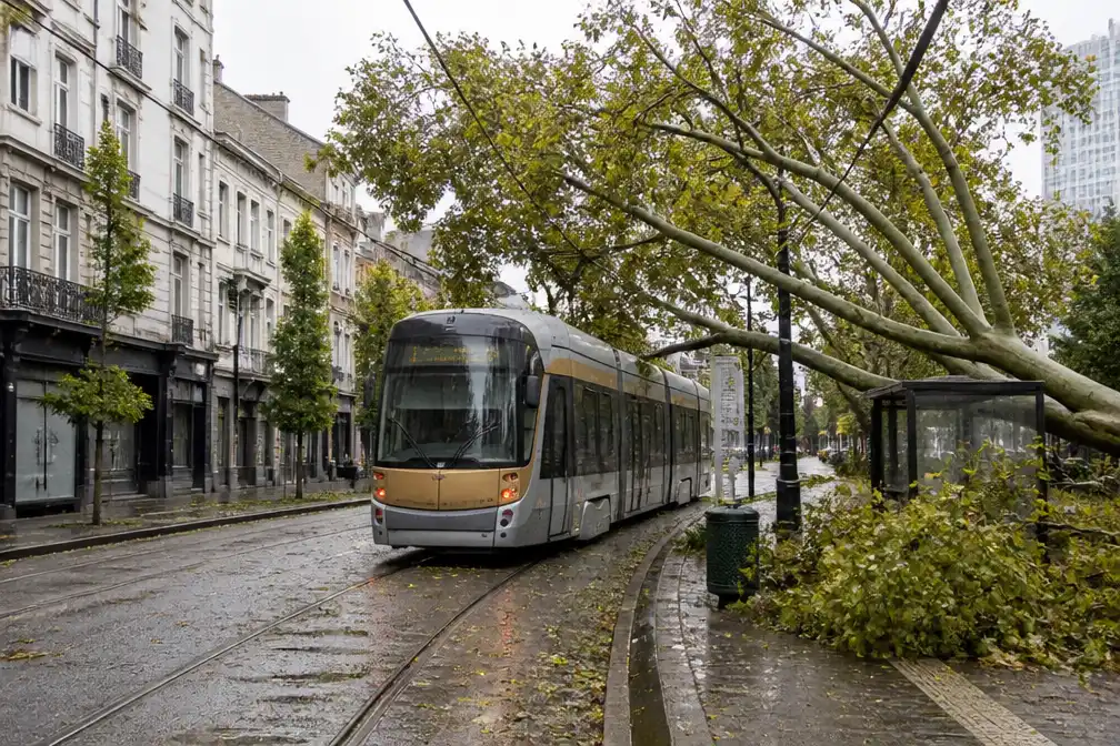 Storm Austen veroorzaakt problemen in West-Europa; tramlijnen in Brussel ontregeld