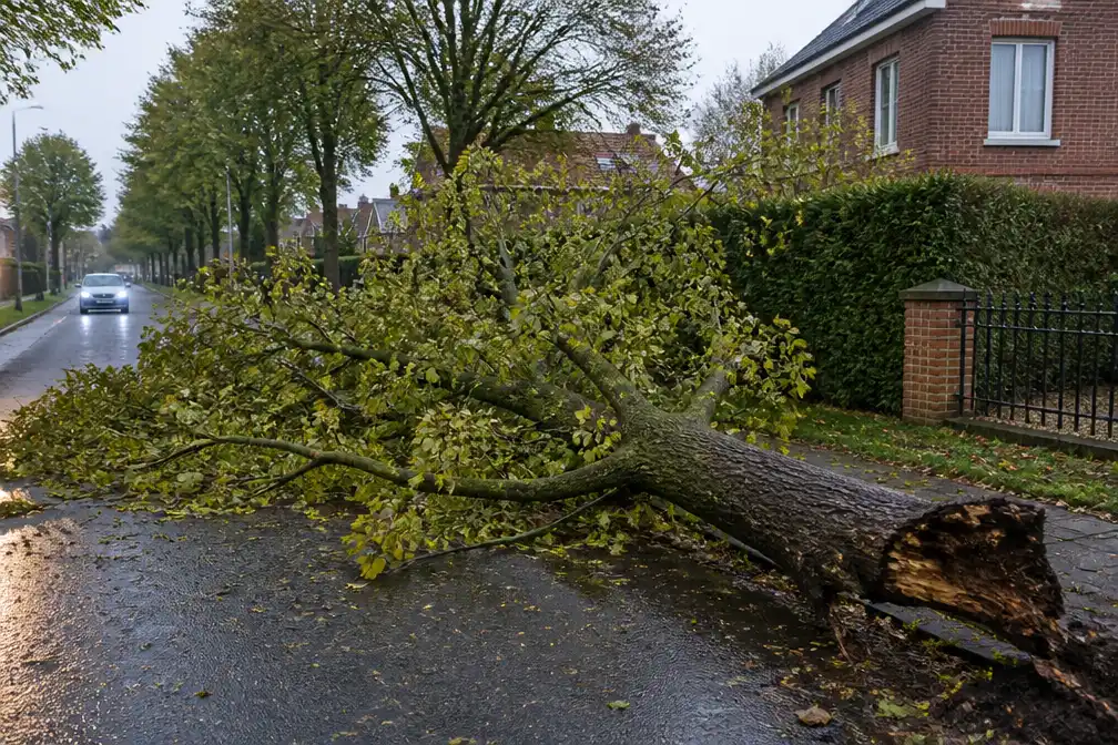 Harde wind zorgt voor overlast en schade, KNMI waarschuwt voor zware windstoten aan de kust