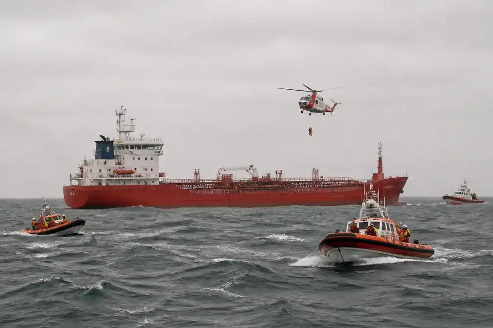 Tanker stuurloos ten noorden van Schiermonnikoog, vijf gewonden aan boord
