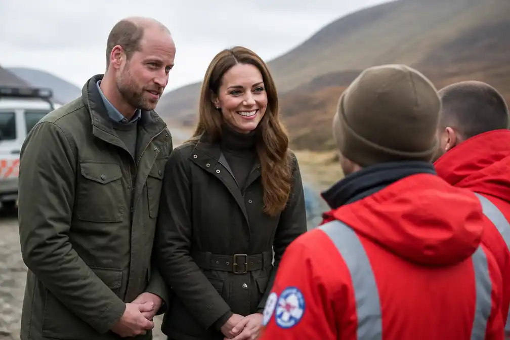 William en Catherine bedanken vrijwilligers van bergreddingsteams