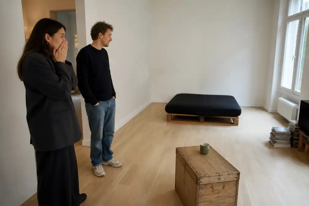 Anastasya Chernook verbaasd over kale Antwerpse woning van Gover Meit