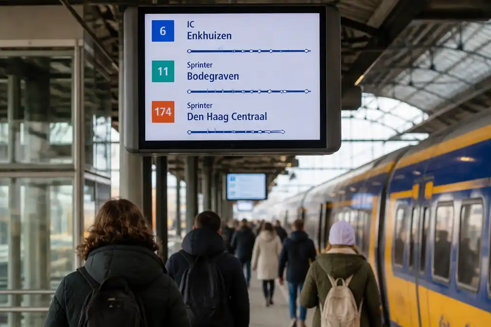 NS toont vanaf 13 december lijnnummers op informatieschermen op stations