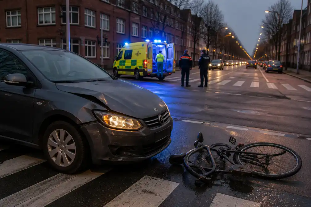 Fietser (21) loopt hoofdwonde op bij botsing met wagen op kruispunt
