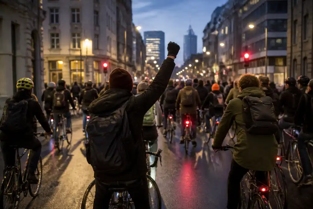 Brusselse fietsers protesteren bij Critical Mass tegen verkeersagressie