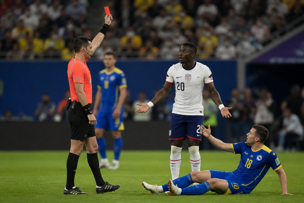 Braziliaanse bond steunt scheidsrechter Claus na rood voor Balogun