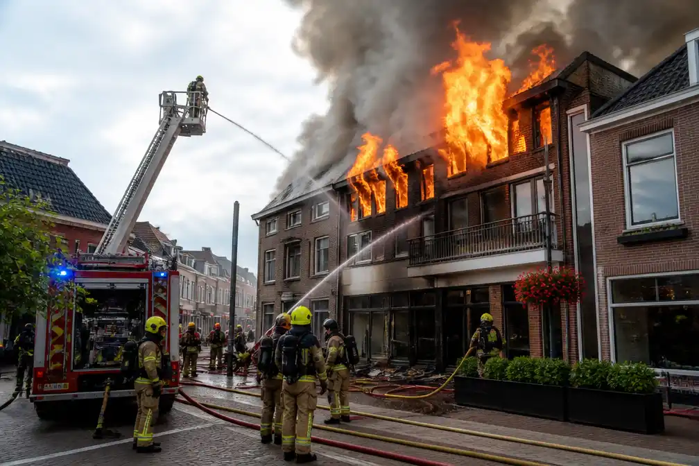 Grote brand verwoest slagerij in centrum Meppel, kinderdagverblijf en bibliotheek ontruimd