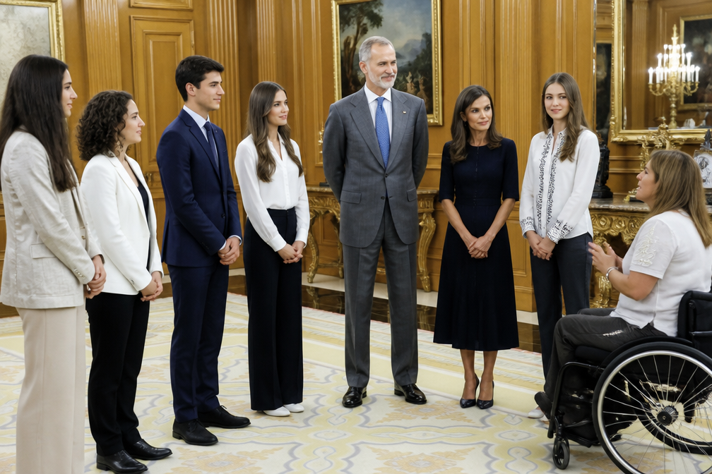 Spaanse koninklijke familie ontmoet studenten met internationale ervaring en belangenbehartigers