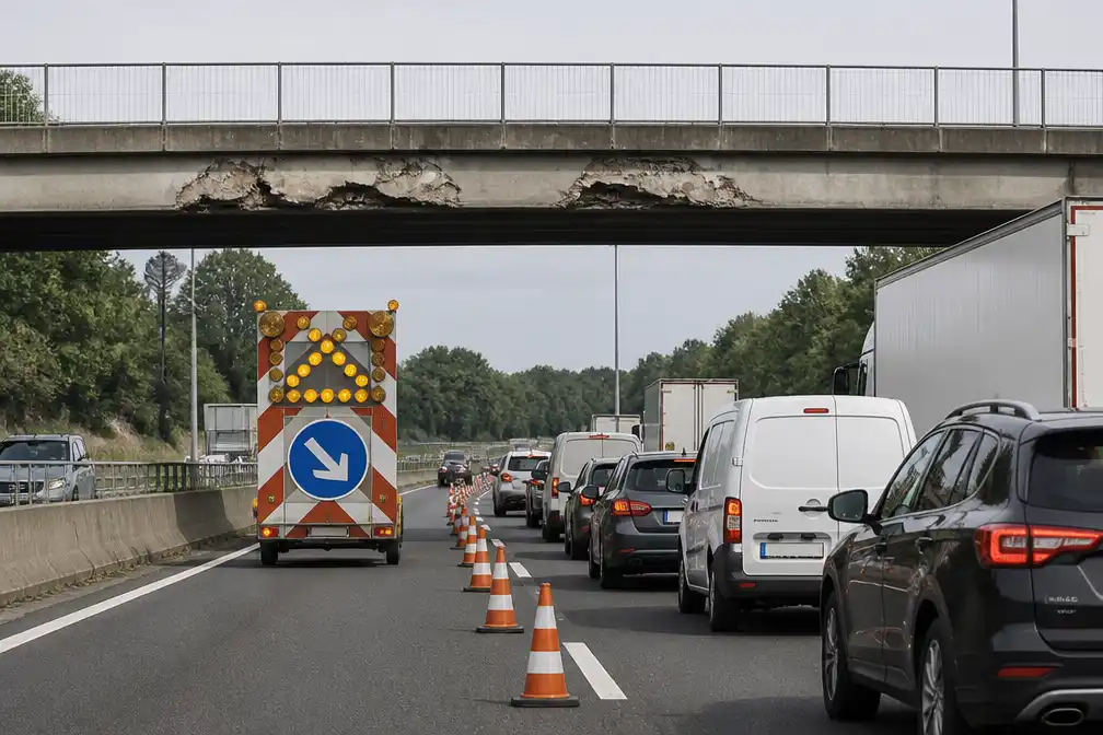 Schade aan brug E19 bij Mechelen: slechts één rijstrook richting Brussel, zware file verwacht