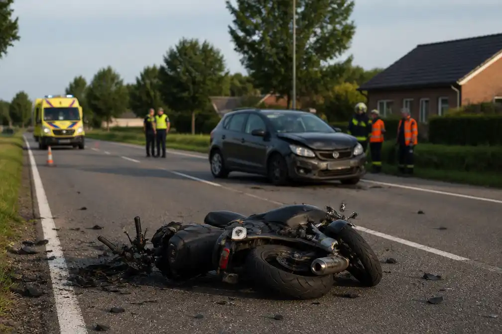 Motorrijder (59) omgekomen bij botsing met auto in Kinrooi