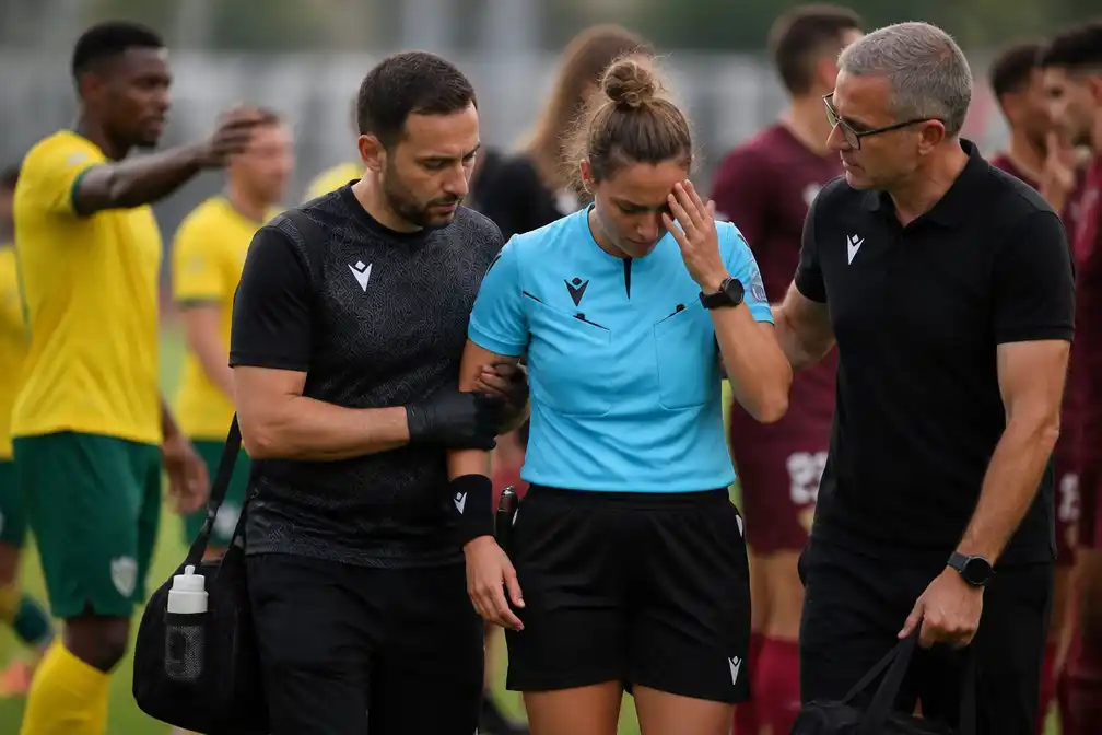 Scheidsrechter Mathilde Demoncay loopt hersenschudding op bij opstootje in oefenduel Metz-Fortuna
